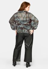 Thalassa Print Chiffon Hemd