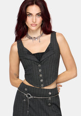 Blair Pinstripe Lace Insert Corset