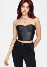 Hana PU Strapless Korsett Oberteil