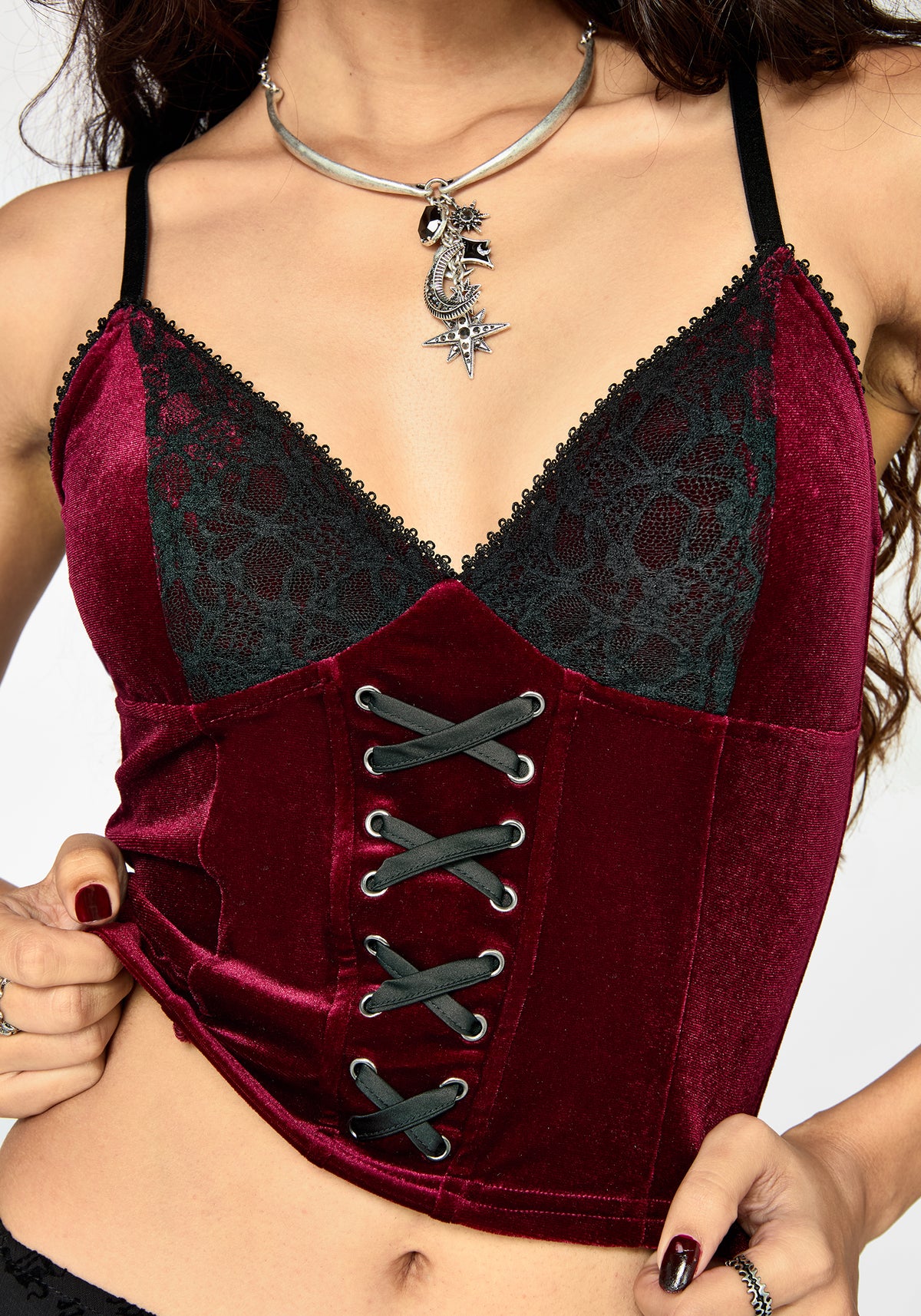 Sia Velours & Lace Bralette Oberteil