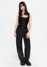 Rootweave Embroidered Lace Up Corset