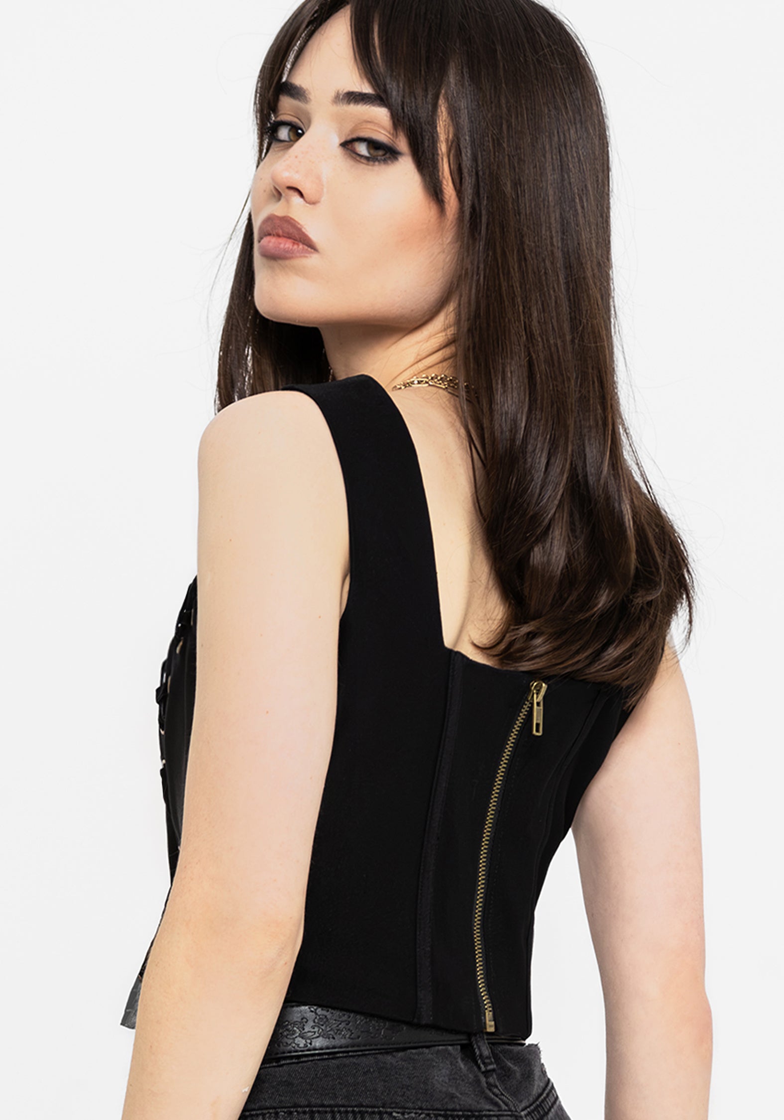 Rootweave Embroidered Lace Up Corset