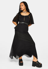 Ari Cape Charm Blouse - Black
