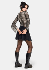 Isolde Mittelalterlich Map Samt Mesh Mix Top
