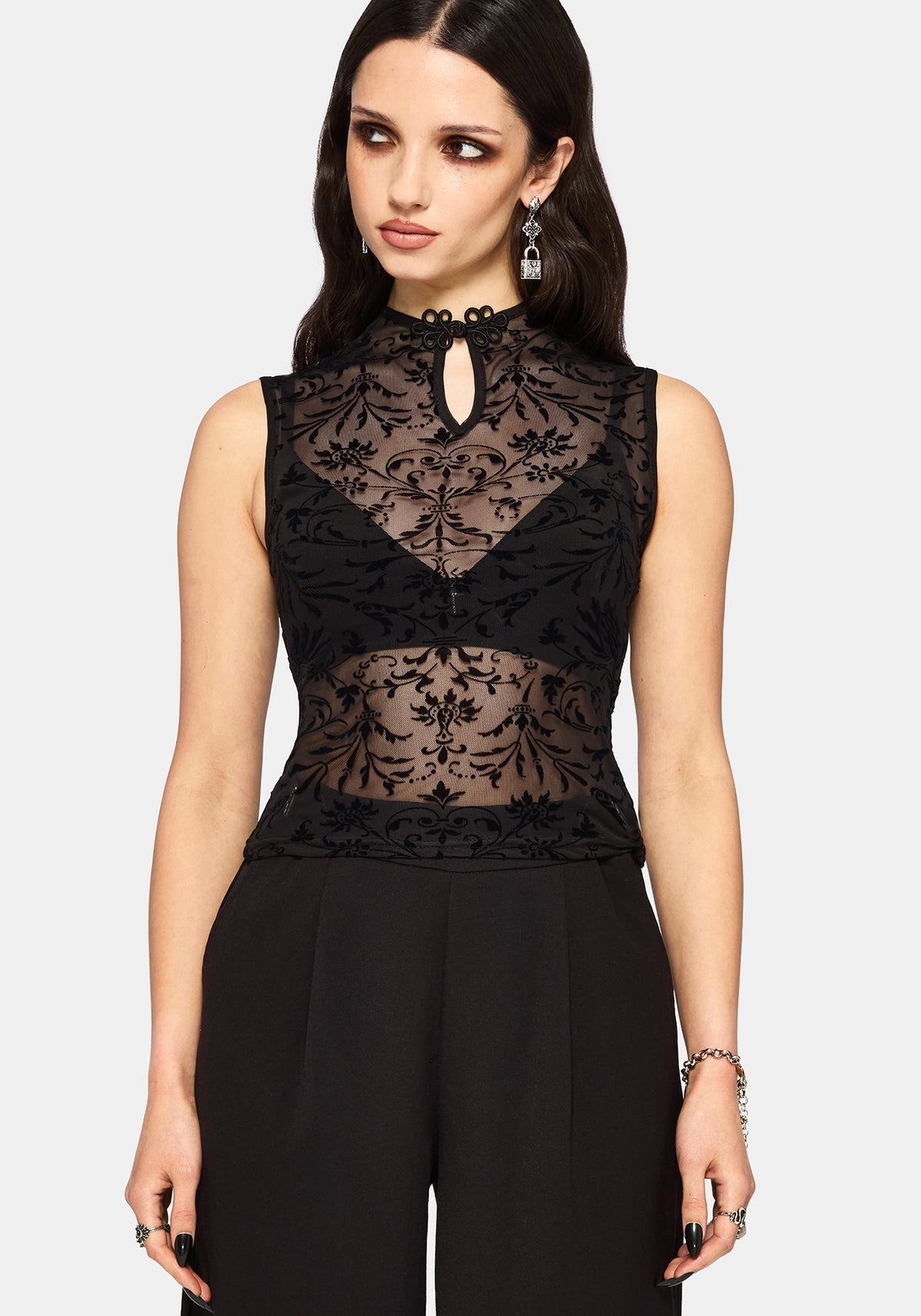 Mae Flockdruck Keyhole Tanktop