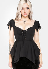 Stassi Lace Up Hanky Hem Top EU 34