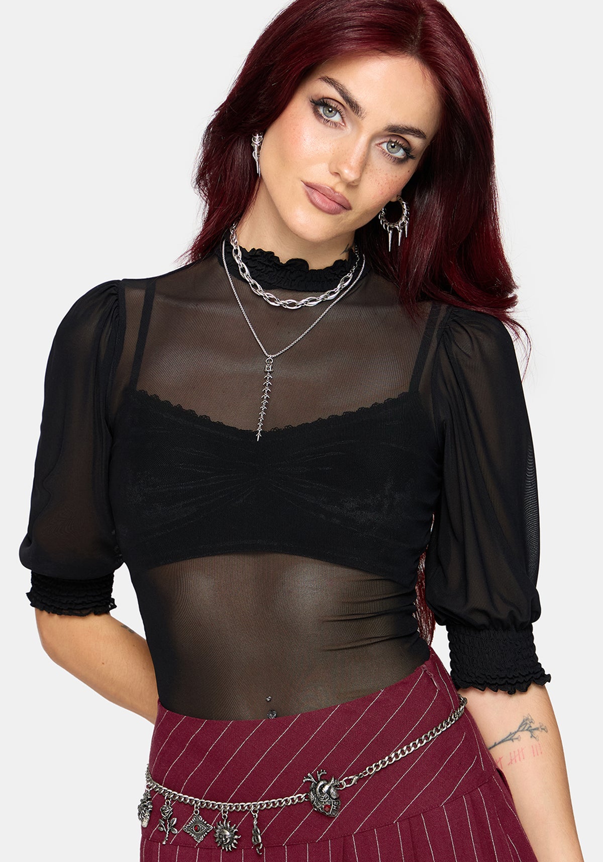 Mave Shirred Mesh Blouse EU 34
