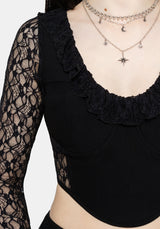 Mila Langarm Lace Corseted Oberteil