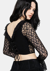 Mila Langarm Lace Corseted Oberteil