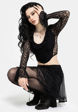 Mila Langarm Lace Corseted Oberteil