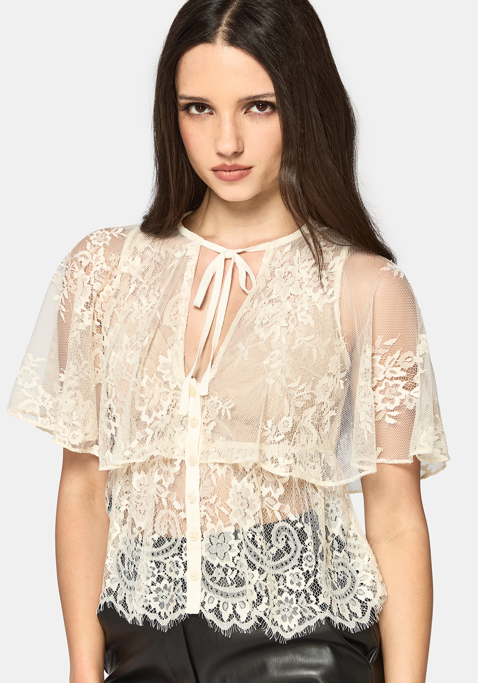 Ania Lace Cape Top