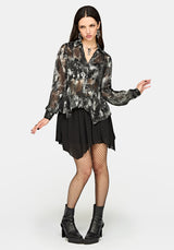 Essie Cinched Jacquard Hanky Saum Hemd