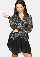 Essie Cinched Jacquard Hanky Saum Hemd