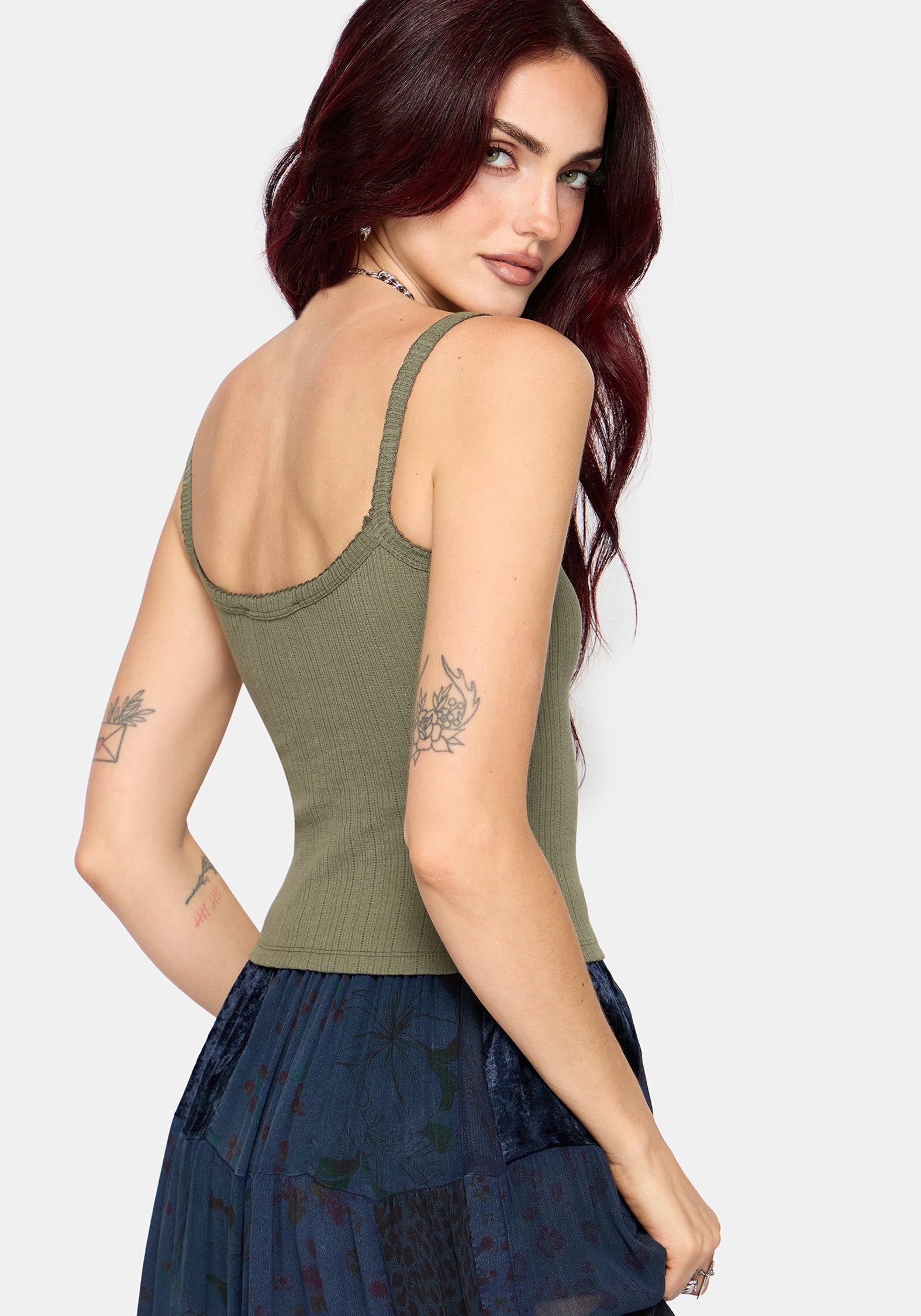 Lunar Sword Embroidered Pointelle Cami