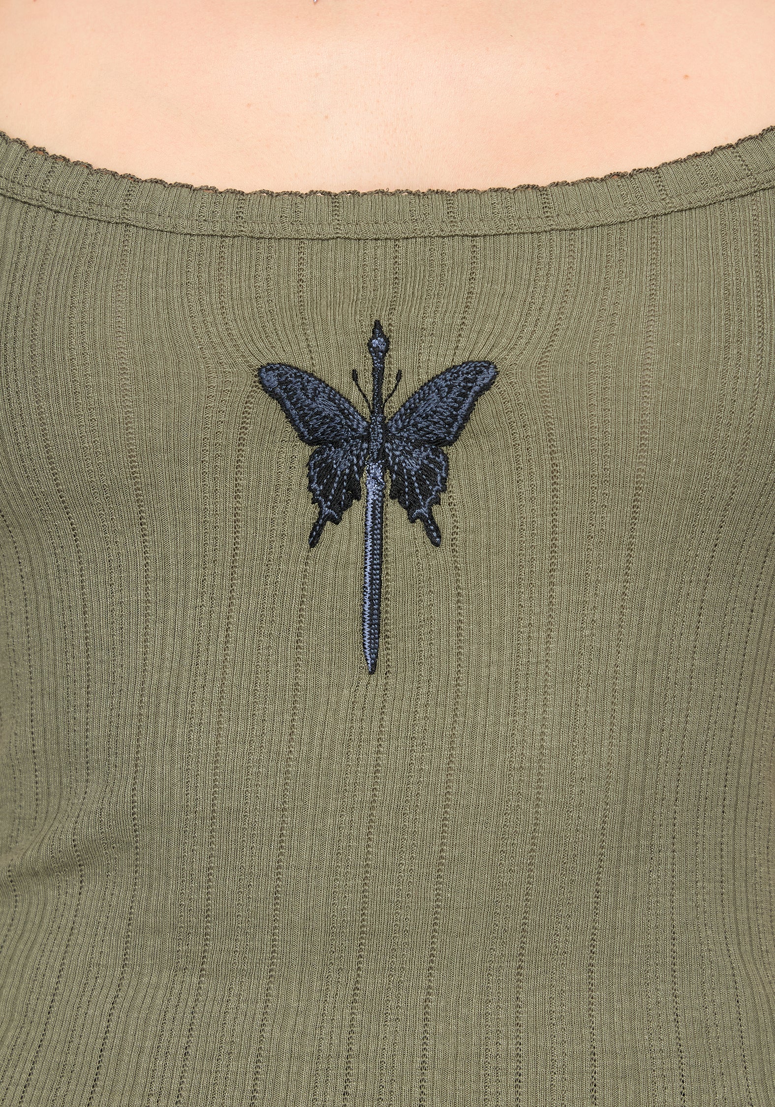 Lunar Sword Embroidered Pointelle Cami