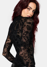 Sanct Flock Mesh Necrosis Long Sleeve Top