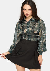 Renard Print Chiffon Shirt