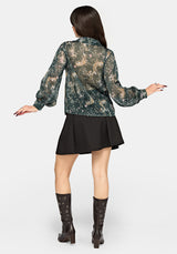 Renard Print Chiffon Shirt