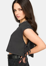 Alana Bindung Seite Graphic Crop-Oberteil