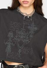 Alana Bindung Seite Graphic Crop-Oberteil