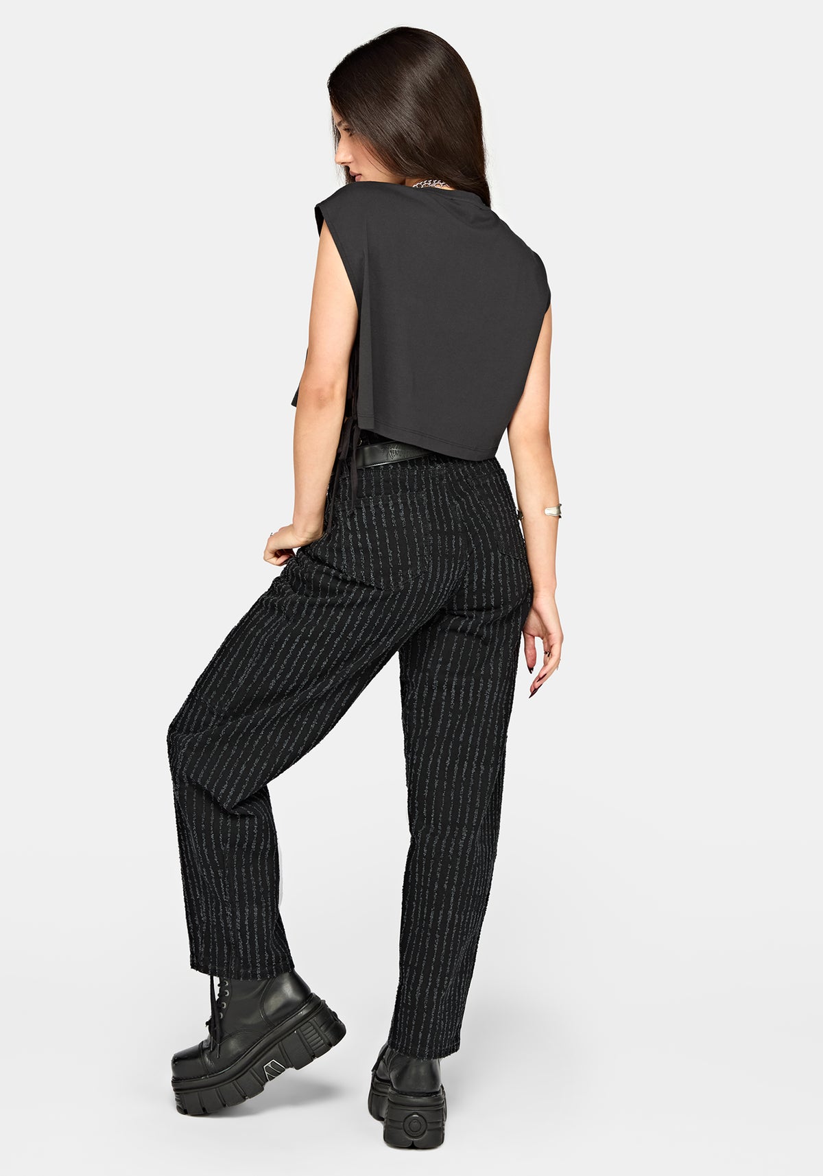Alana Bindung Seite Graphic Crop-Oberteil