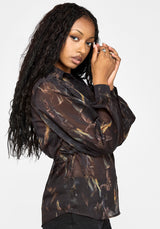 Ember Cinch Taille Chiffon Hemd