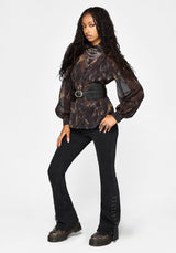 Ember Cinch Taille Chiffon Hemd