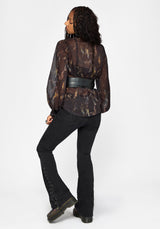 Ember Cinch Taille Chiffon Hemd
