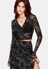 Zuri Knopf Down Lace Bedruckt Hemd