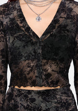 Zuri Knopf Down Lace Bedruckt Hemd