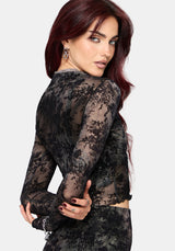 Zuri Knopf Down Lace Bedruckt Hemd