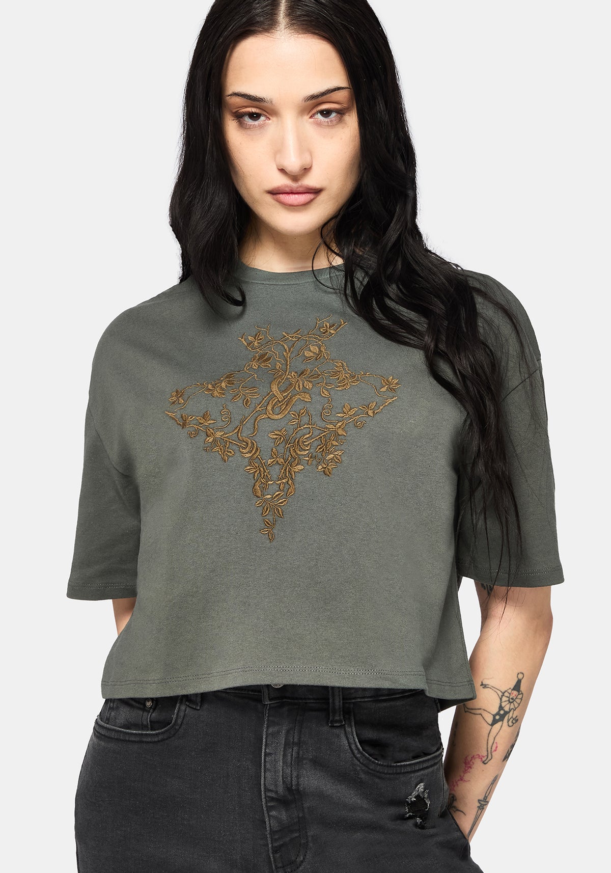 Saski Dorn Kastenförmig Kurz T-Shirt