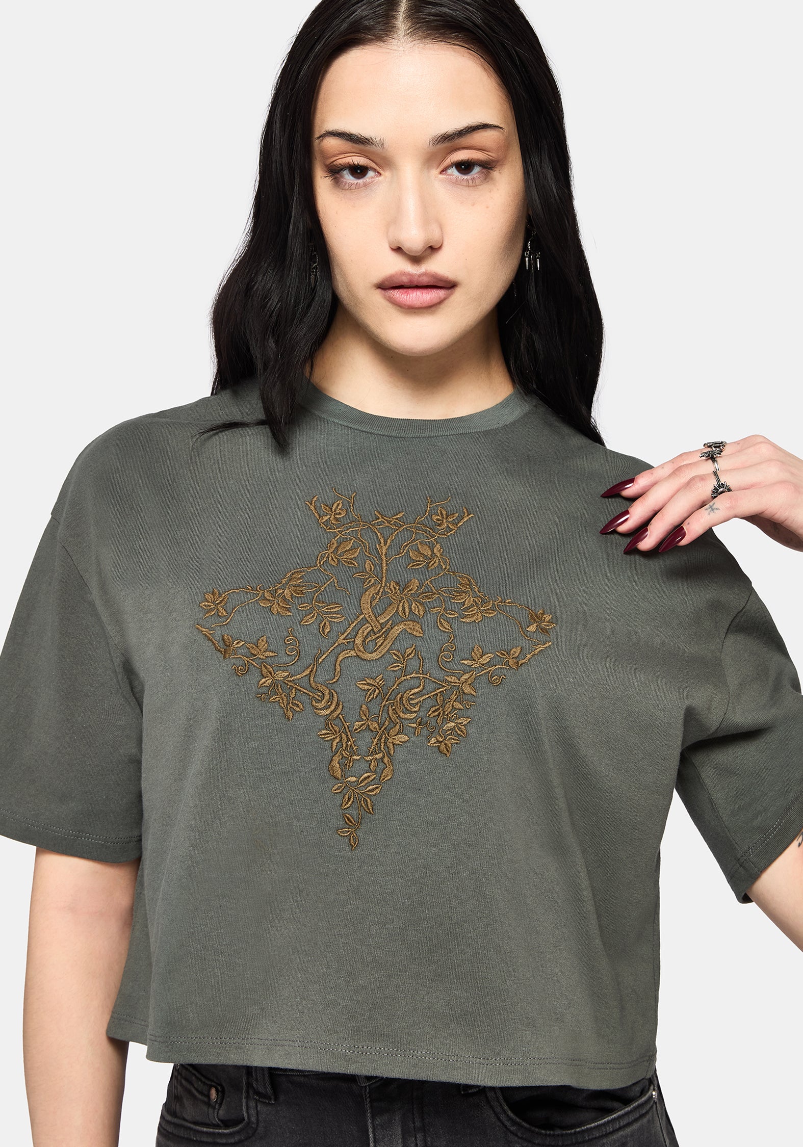 Saski Dorn Kastenförmig Kurz T-Shirt