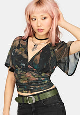 Atilla Print Chiffon Blouse
