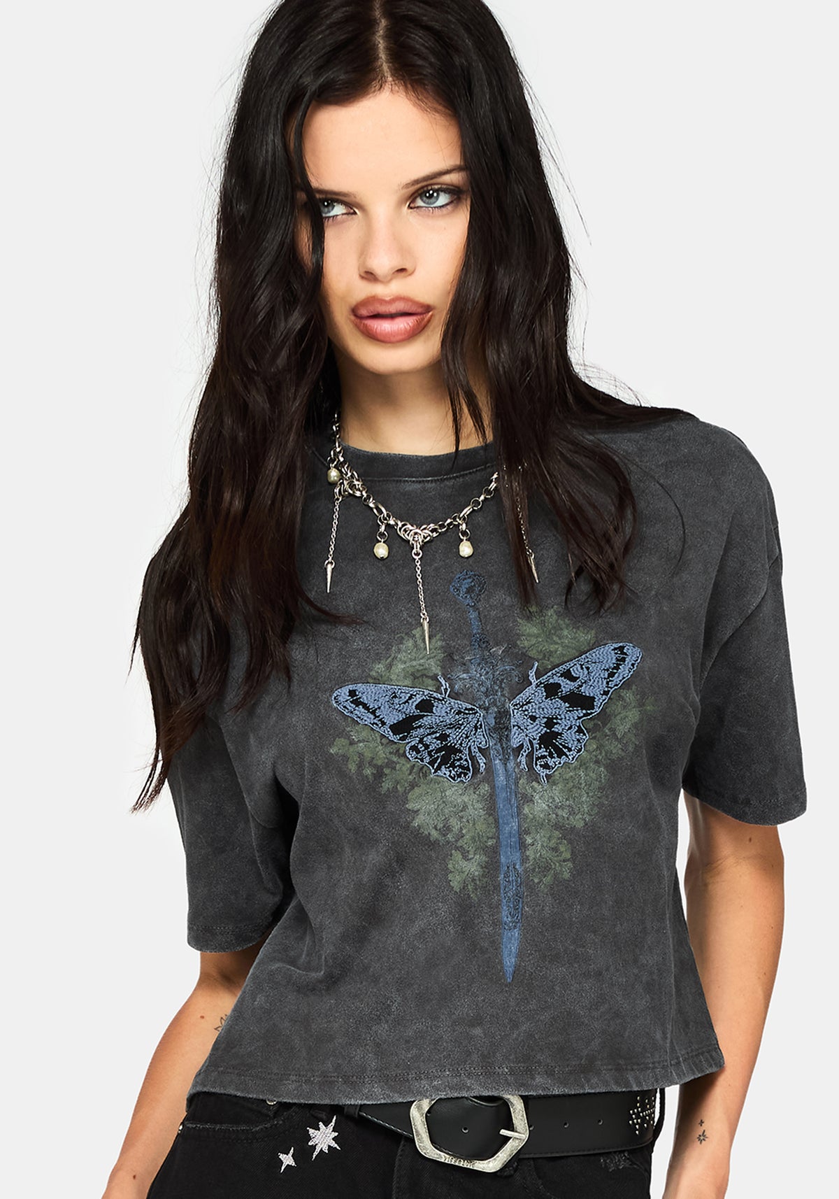 Lunar Sword Embroidered Boxy Tee