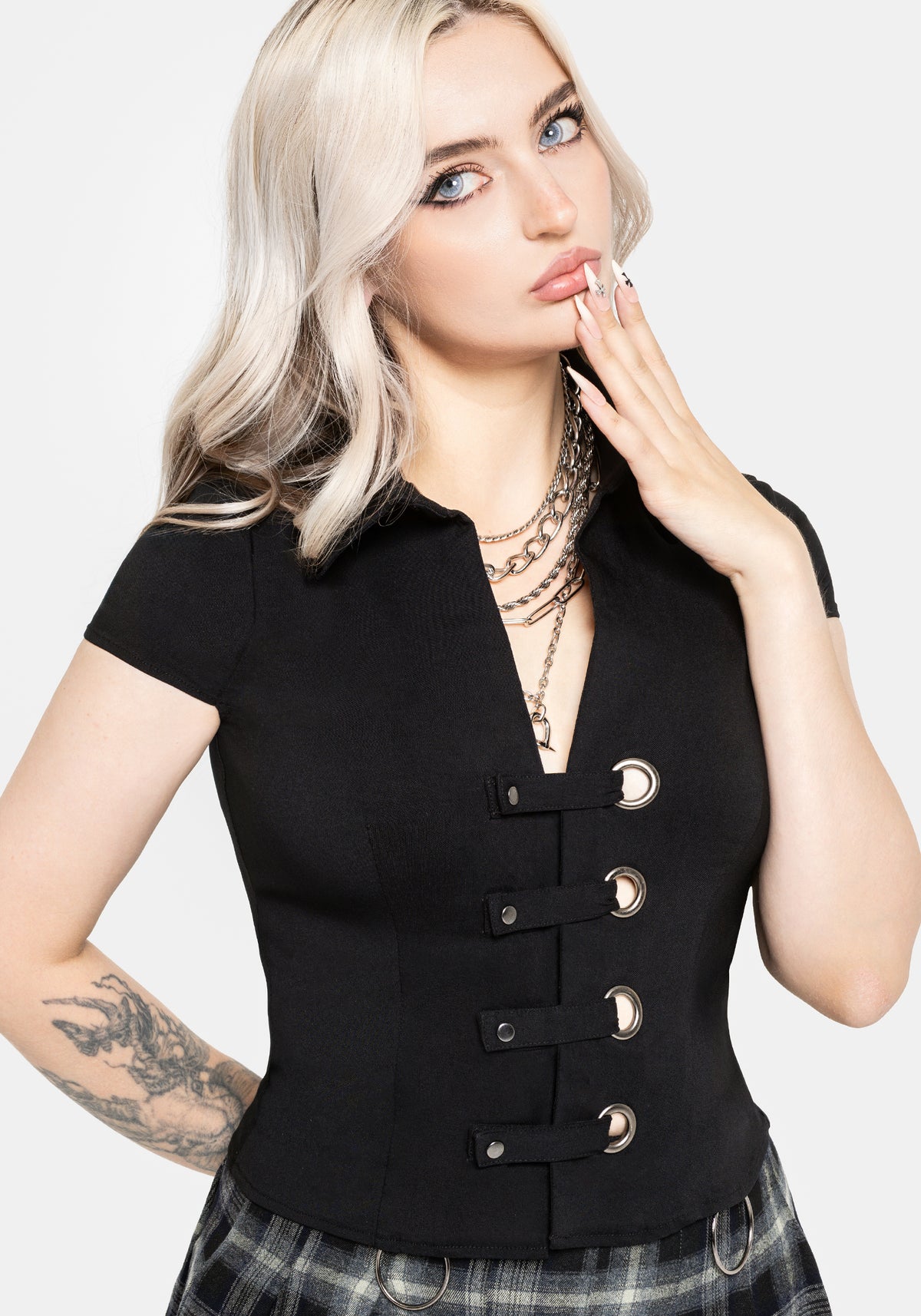 Alina Stripe Bengaline Eyelet Shirt EU 34