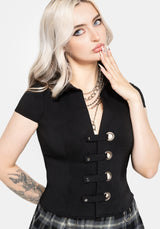Alina Stripe Bengaline Eyelet Shirt EU 34