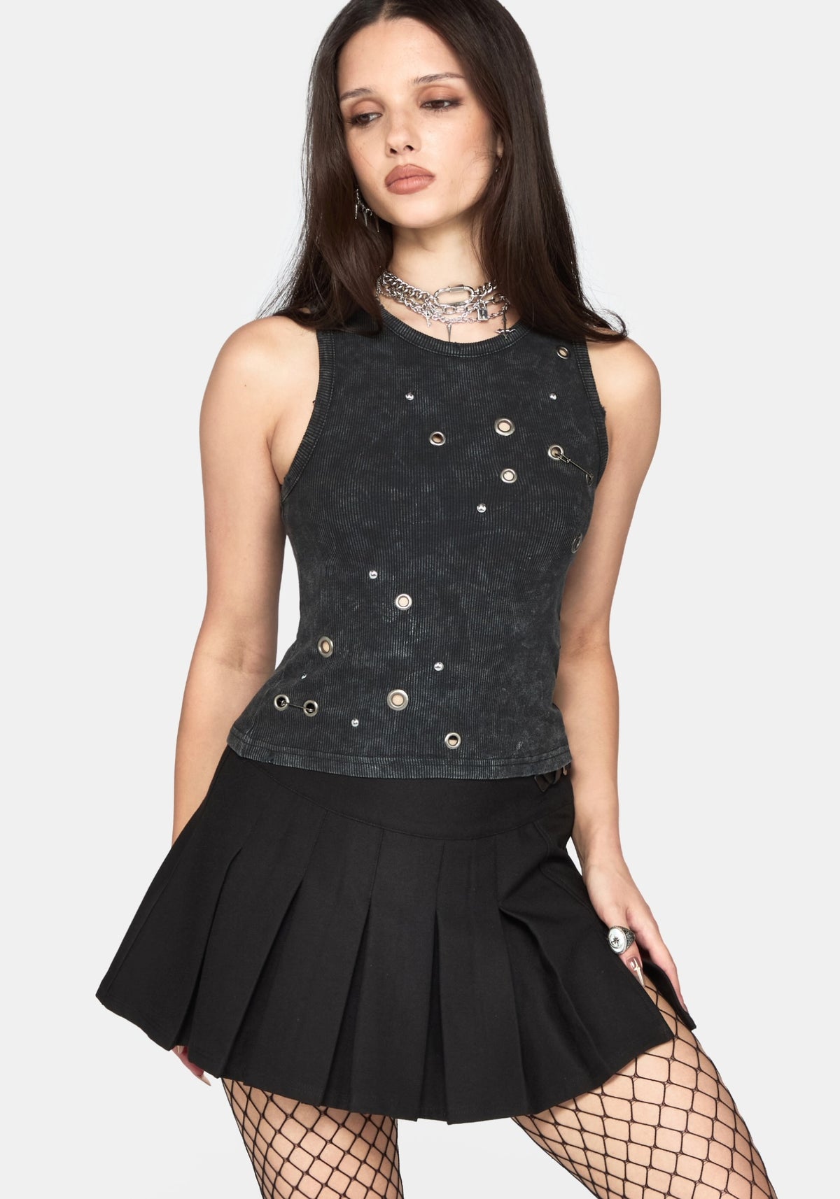 Cassiana Ribbed Eyelet Vest