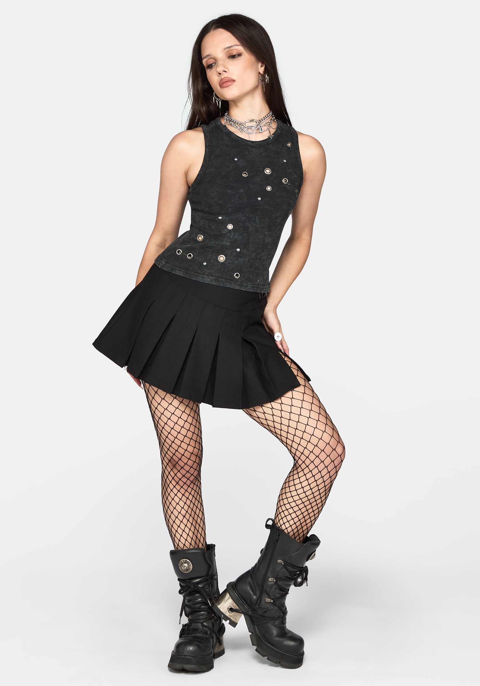 Cassiana Ribbed Eyelet Vest