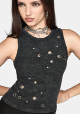 Cassiana Ribbed Eyelet Vest