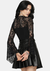 Ashes & Words Square Neck Flock Mesh Top
