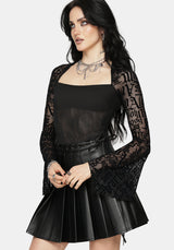Ashes & Words Square Neck Flock Mesh Top