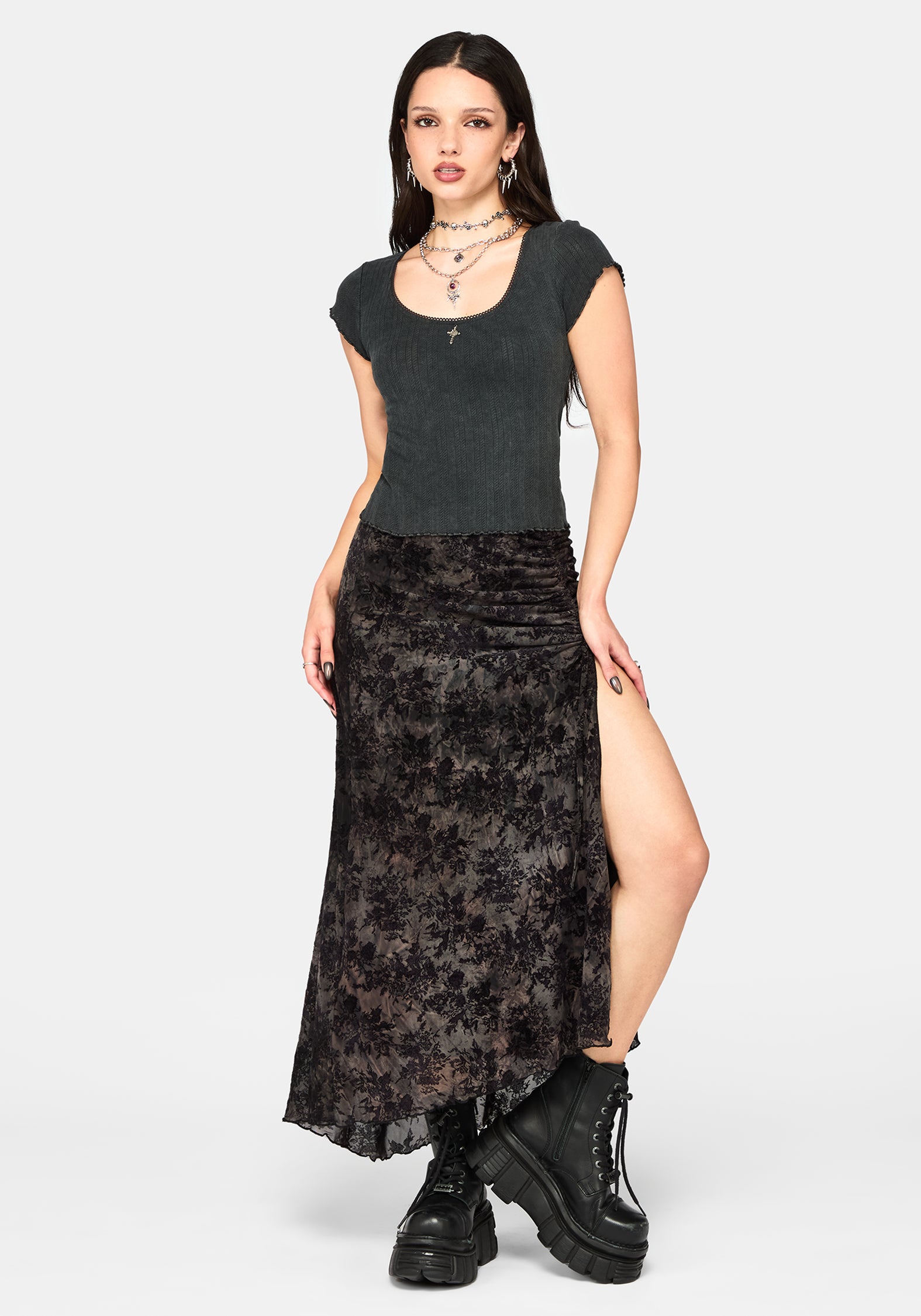 Lucera Short Sleeve Pointelle Scoop Neck Top