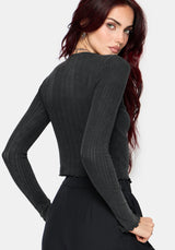 Lucera Pointelle Long Sleeve Cardigan