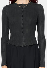 Lucera Pointelle Long Sleeve Cardigan