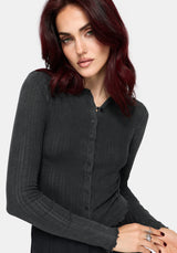 Lucera Pointelle Long Sleeve Cardigan