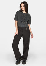 Morgan Cutwork Crop Boxy T-Shirt