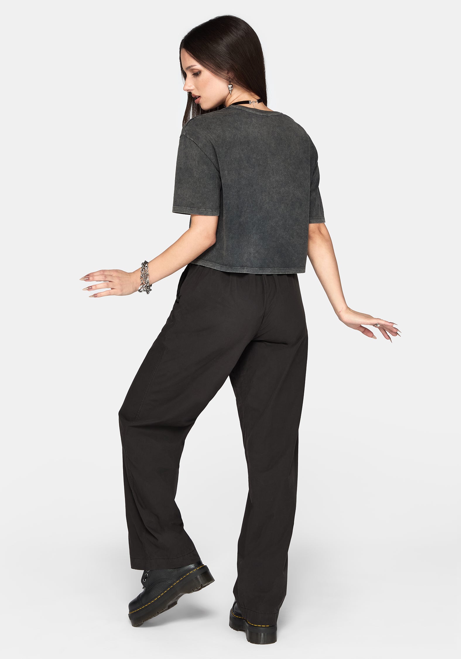 Morgan Cutwork Crop Boxy T-Shirt