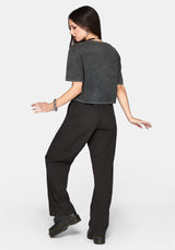 Morgan Cutwork Crop Boxy T-Shirt