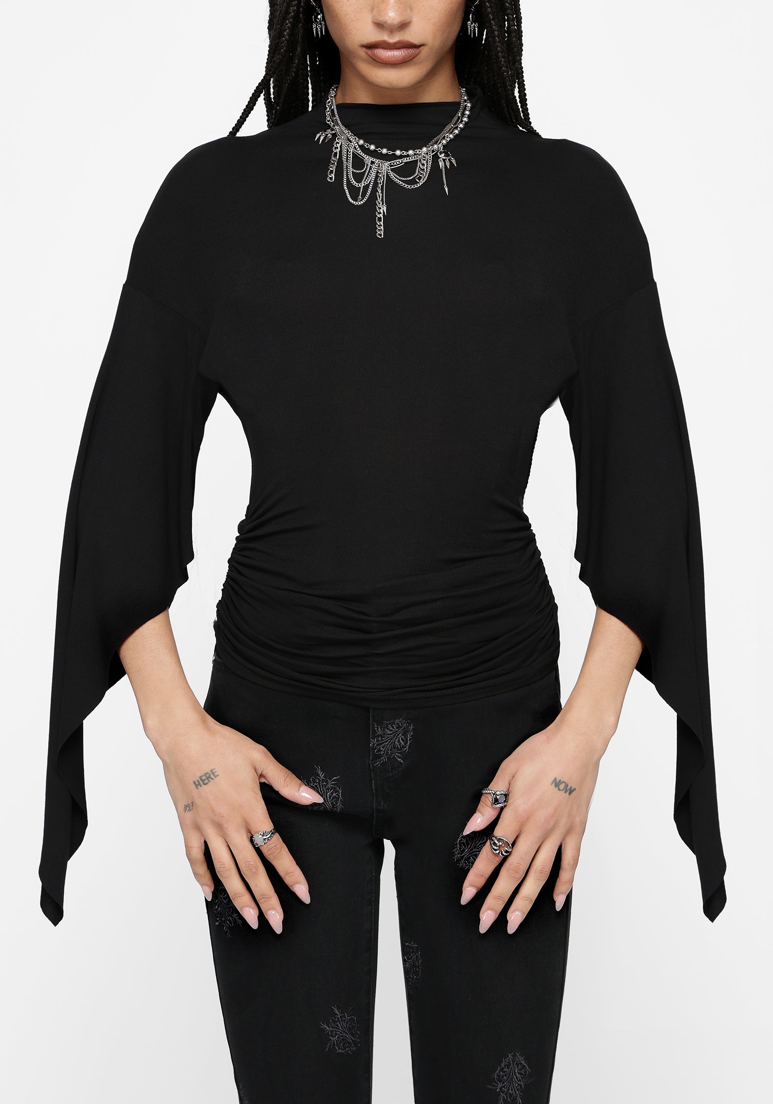 Leela Cape Ruched Top
